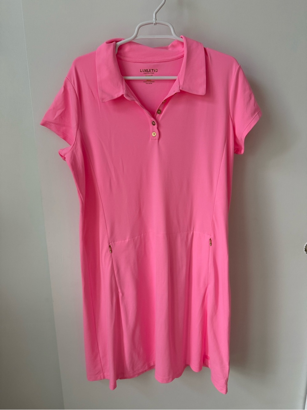 NWT Lilly Pulitzer UPF 50+ Luxletic Frida Scallop Polo Golf Dress in Rousseau Pi - Picture 2 of 11